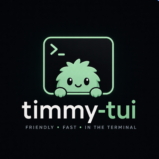 TIMMY mascot peeking over a terminal window.